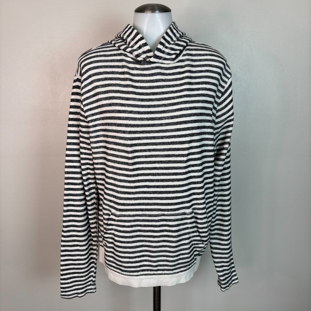 Old Navy Sweatshirt Medium‎ Striped Hooded Relaxed Fit Pullover Hoodie Women's